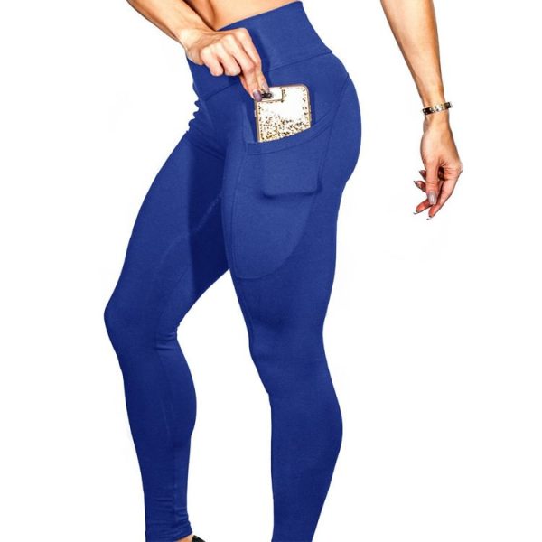 Black Sports Phone Pocket Leggings Hip High Waist Yoga