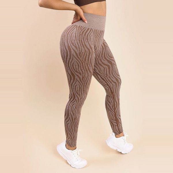 Zebra Print High Waist Yoga Leggings - Image 2