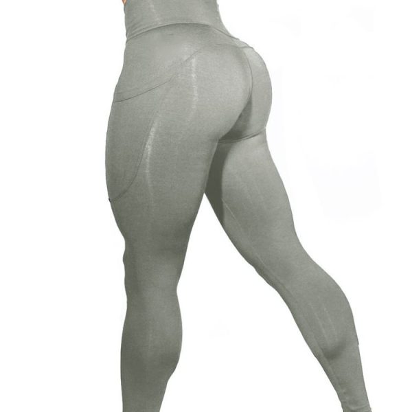 Black Sports Phone Pocket Leggings Hip High Waist Yoga - Image 4