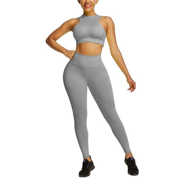 Yellow High Waisted Zipper Yoga Suit - Image 7